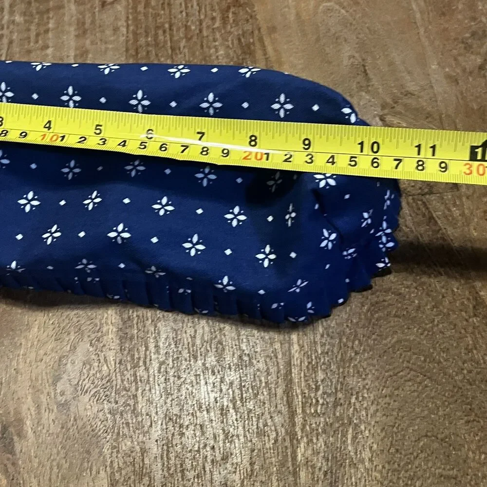 LONGABERGER Heritage Blue UP Ruffle BASKET LINERS Two Size Set